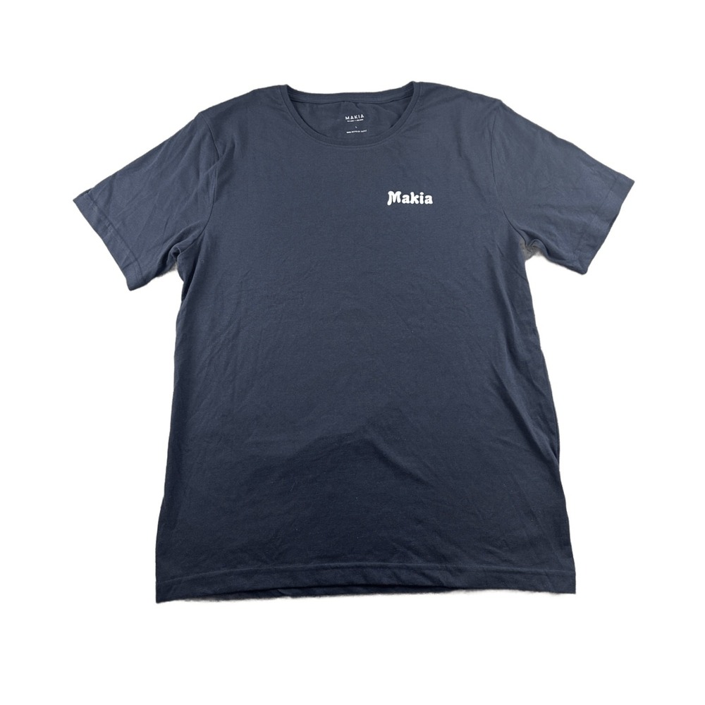 Makia T-Shirt Men L Blue Regular Boat Cotton Blend Nautical Preppy Streetwear